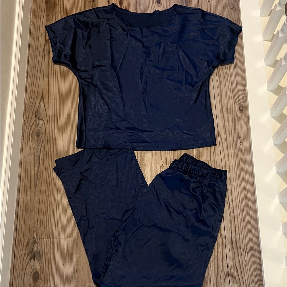 Navy Blue Two-Piece Lounge Set